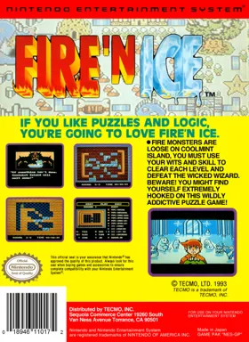 Fire 'n Ice (USA) box cover back